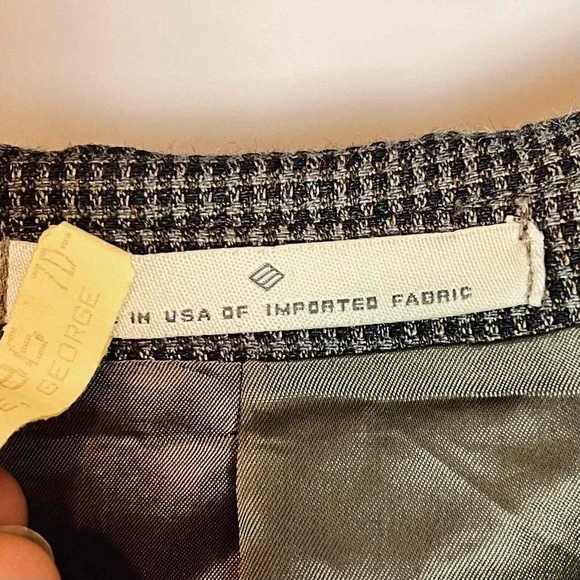 Joseph Abboud 42L Blazer‎ Neutral Tan/charcoal Silk Wool Premium Suit Jacket - Picture 9 of 15